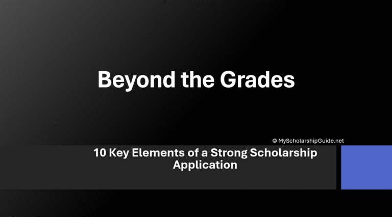 Strong Scholarship Application