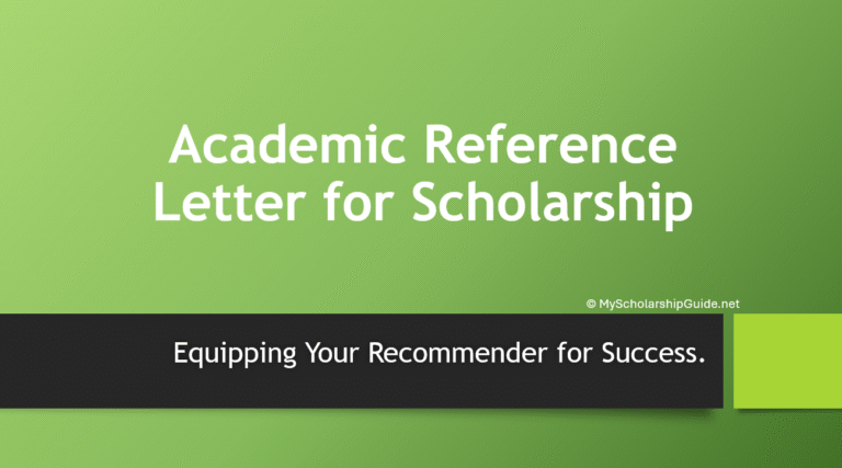 Academic Reference Letter for Scholarship