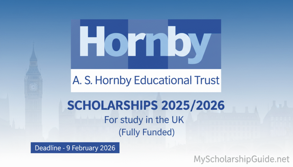 A.S. Hornby Educational Trust Scholarships 2025/2026 for study in the UK (Fully Funded)