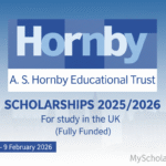 A.S. Hornby Educational Trust Scholarships 2025/2026 for study in the UK (Fully Funded)