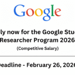 Apply now for the Google Student Researcher Program 2026 (Competitive Salary)